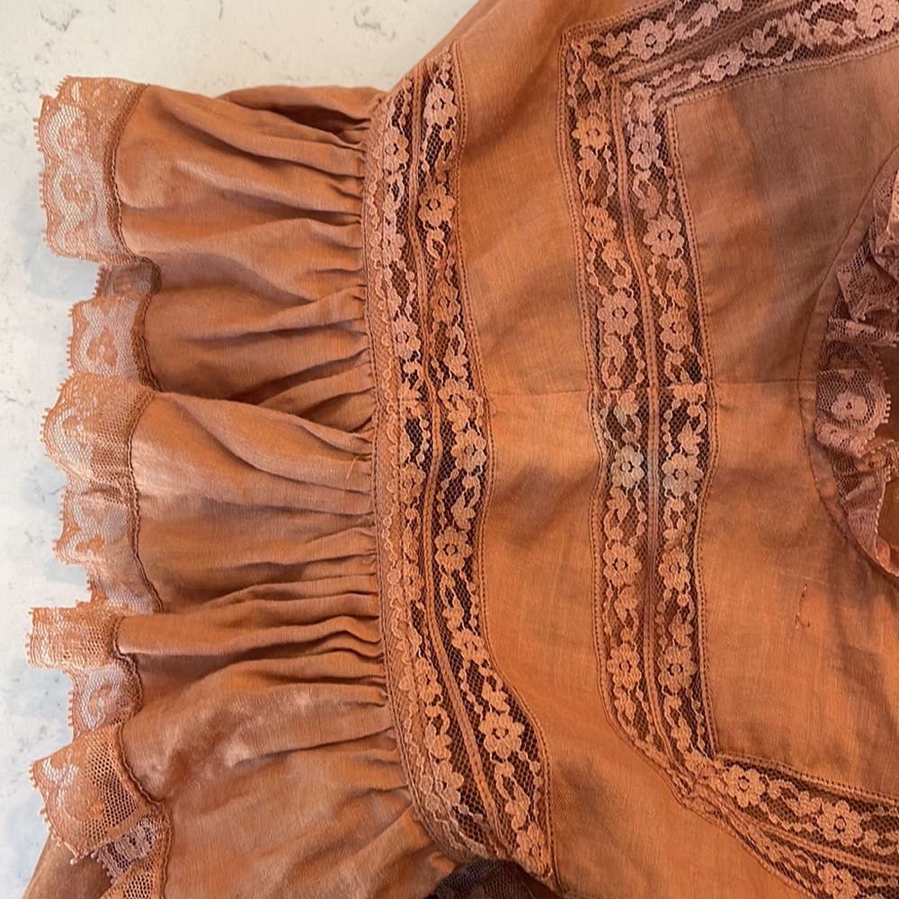 Doen Rust Brown Ruffled Midi Dress - Picture 10 of 12